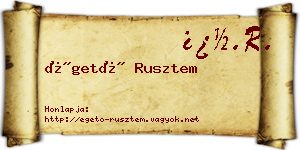 Égető Rusztem névjegykártya